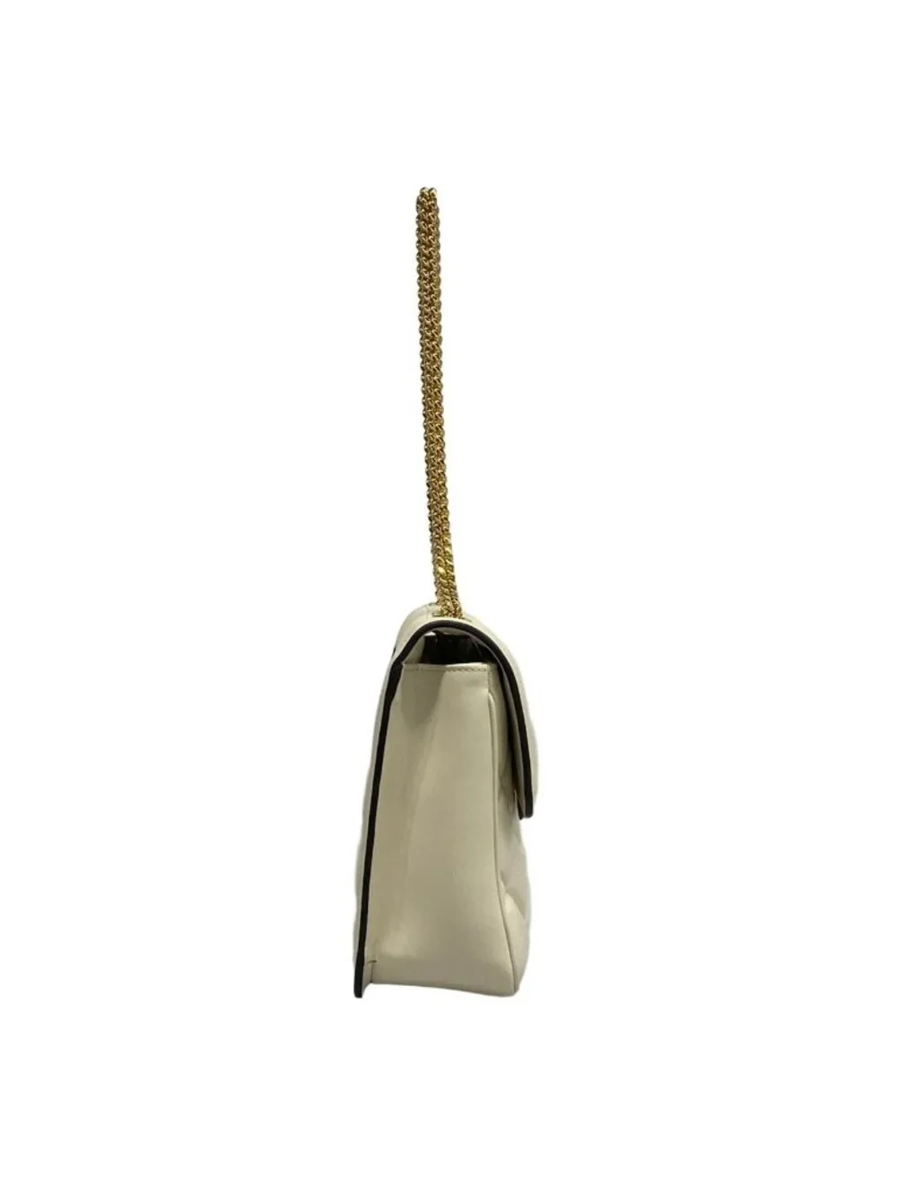 Gucci Shoulder Bag Deco Chain Ivory Leather